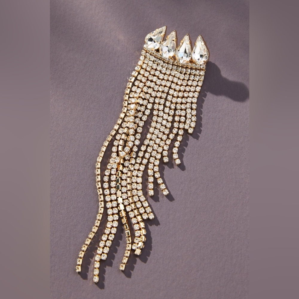 ANTHROPOLOGIE Crystal Fringe Brooch